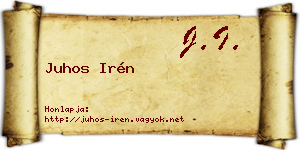 Juhos Irén névjegykártya